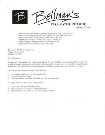 Lot #5023 Edwin Booth Family Collection: Two Sterling Silver Chalices, Engraved 