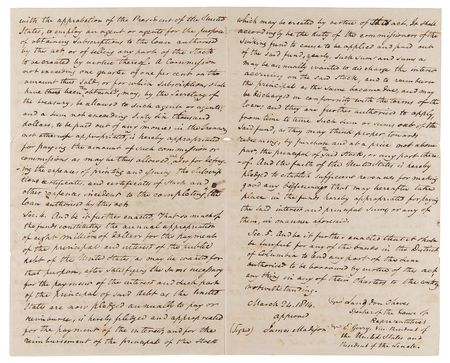Lot #5013 War of 1812: John Quincy Adams and Albert Gallatin Letter Signed with $6 Million European Loan Document Archive - Image 14