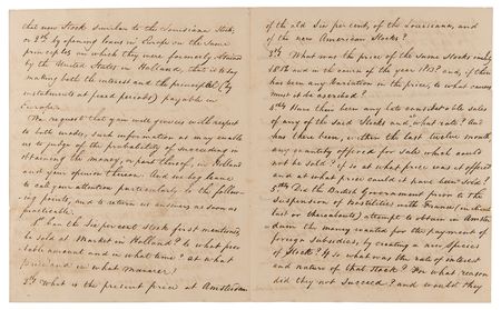 Lot #5013 War of 1812: John Quincy Adams and Albert Gallatin Letter Signed with $6 Million European Loan Document Archive - Image 6