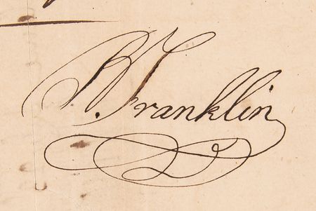 Lot #5002 Benjamin Franklin Document Signed for 