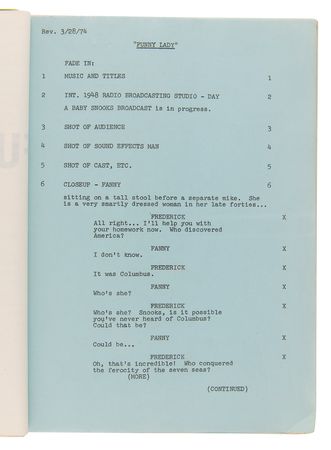 Lot #5095 Funny Lady: Costumer's Script with (39) Candid Wardrobe Continuity Photographs of Barbra Streisand - Image 18