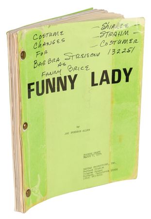 Lot #5095 Funny Lady: Costumer's Script with (39) Candid Wardrobe Continuity Photographs of Barbra Streisand - Image 2