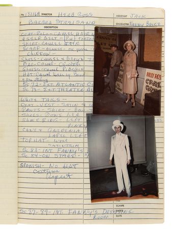 Lot #5095 Funny Lady: Costumer's Script with (39) Candid Wardrobe Continuity Photographs of Barbra Streisand - Image 7