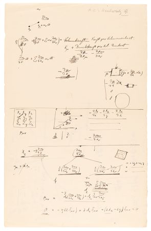 Lot #5045 Albert Einstein Extremely Rare Handwritten Working Scientific Notes on Relativity (c. 1912?1915) - Image 1