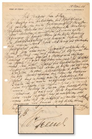 Lot #5051 Sigmund Freud Autograph Letter Signed on Forming the First Psychoanalytic Journal - Image 1