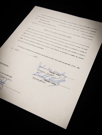 Lot #5074 Buddy Holly and Norman Petty Signed Publishing Contract for 'I Know I?ll Have the Blues Again' - Image 1