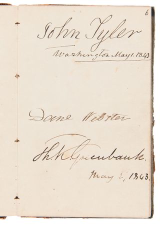 Lot #5014 Four Presidents from the 1840s: Multi-Signed Autograph Book with John Tyler, James K. Polk, Andrew Jackson, and Zachary Taylor - Image 2