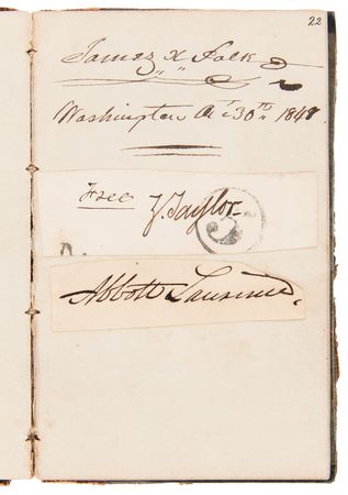 Lot #5014 Four Presidents from the 1840s: Multi-Signed Autograph Book with John Tyler, James K. Polk, Andrew Jackson, and Zachary Taylor - Image 4