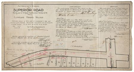 Lot #5060 John D. Rockefeller Twice-Signed Map of Cleveland's Superior Road - Image 2