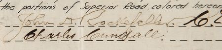 Lot #5060 John D. Rockefeller Twice-Signed Map of Cleveland's Superior Road - Image 3