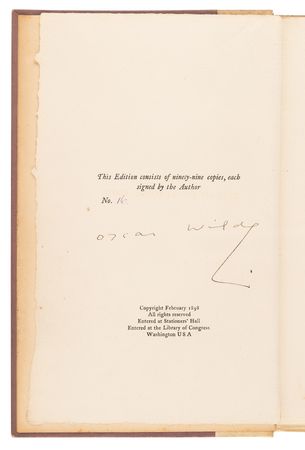 Lot #5057 Oscar Wilde Signed Book - The Ballad of Reading Gaol (Ltd. Ed., #16/99) - Image 4