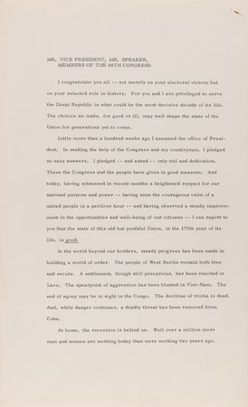 Lot #5035 John F. Kennedy Signed 1963 State of the Union Typed Manuscript - Image 4