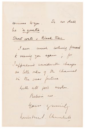 Lot #5066 Winston Churchill Autograph Letter Signed, Predicting Political Upheaval in Europe: 
