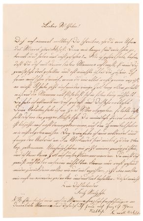 Lot #5050 Friedrich Nietzsche Twice-Signed Autograph Letter on Reading the Classics - Image 2