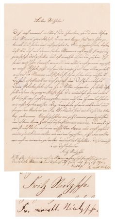 Lot #5050 Friedrich Nietzsche Twice-Signed Autograph Letter on Reading the Classics - Image 1