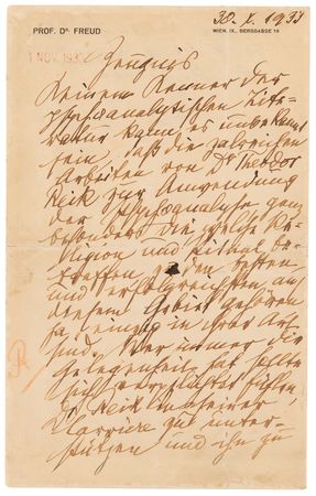 Lot #5052 Sigmund Freud Autograph Letter Signed, Praising the Psychoanalytical Work of Protégé Theodor Reik - Image 2