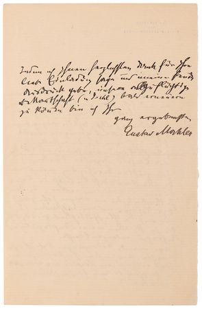 Lot #5073 Gustav Mahler Autograph Letter Signed, Accepting an Invitation to Perform a Symphony - Image 2