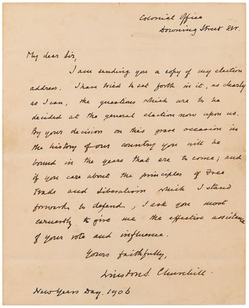 Lot #5065 Winston Churchill Autograph Letter