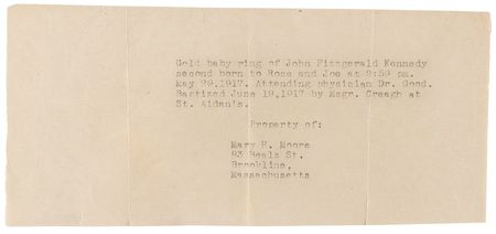 Lot #5033 John F. Kennedy 10k Gold Christening Ring - Image 12