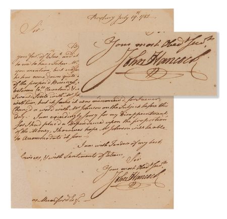 Lot #5004 John Hancock Revolutionary War-Dated Autograph Letter Signed as Governor of Massachusetts - Image 1