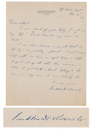 Lot #5031 Franklin D. Roosevelt Autograph Letter Signed on Polio Recovery: 