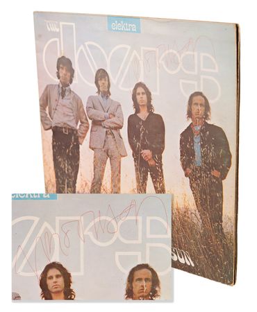 Lot #5079 The Doors: Jim Morrison and John Densmore Signed Album - Waiting for the Sun (Obtained at the 1970 Isle of Wight Festival) - Image 1