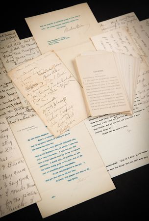 Lot #5030 Woodrow Wilson: Family Correspondence Archive with President Wilson's 1917 'War Message' Cue Cards, Letters by Woodrow Wilson, Edith Bolling Wilson, and Others - 125+ Pieces - Image 1