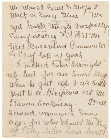 Lot #5030 Woodrow Wilson: Family Correspondence Archive with President Wilson's 1917 'War Message' Cue Cards, Letters by Woodrow Wilson, Edith Bolling Wilson, and Others - 125+ Pieces - Image 13