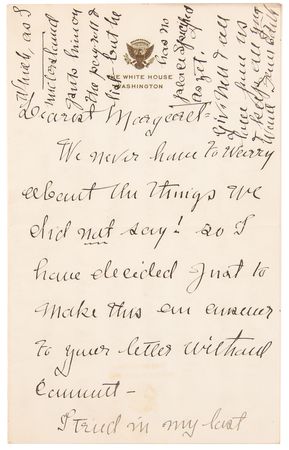 Lot #5030 Woodrow Wilson: Family Correspondence Archive with President Wilson's 1917 'War Message' Cue Cards, Letters by Woodrow Wilson, Edith Bolling Wilson, and Others - 125+ Pieces - Image 16
