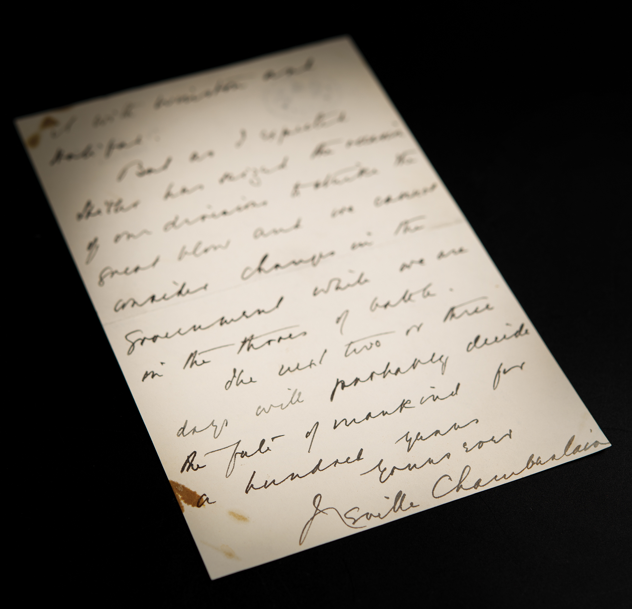 Lot #5064 Neville Chamberlain Autograph Letter Signed on the Day of His Resignation and Nazi Germany’s Invasion of France - 