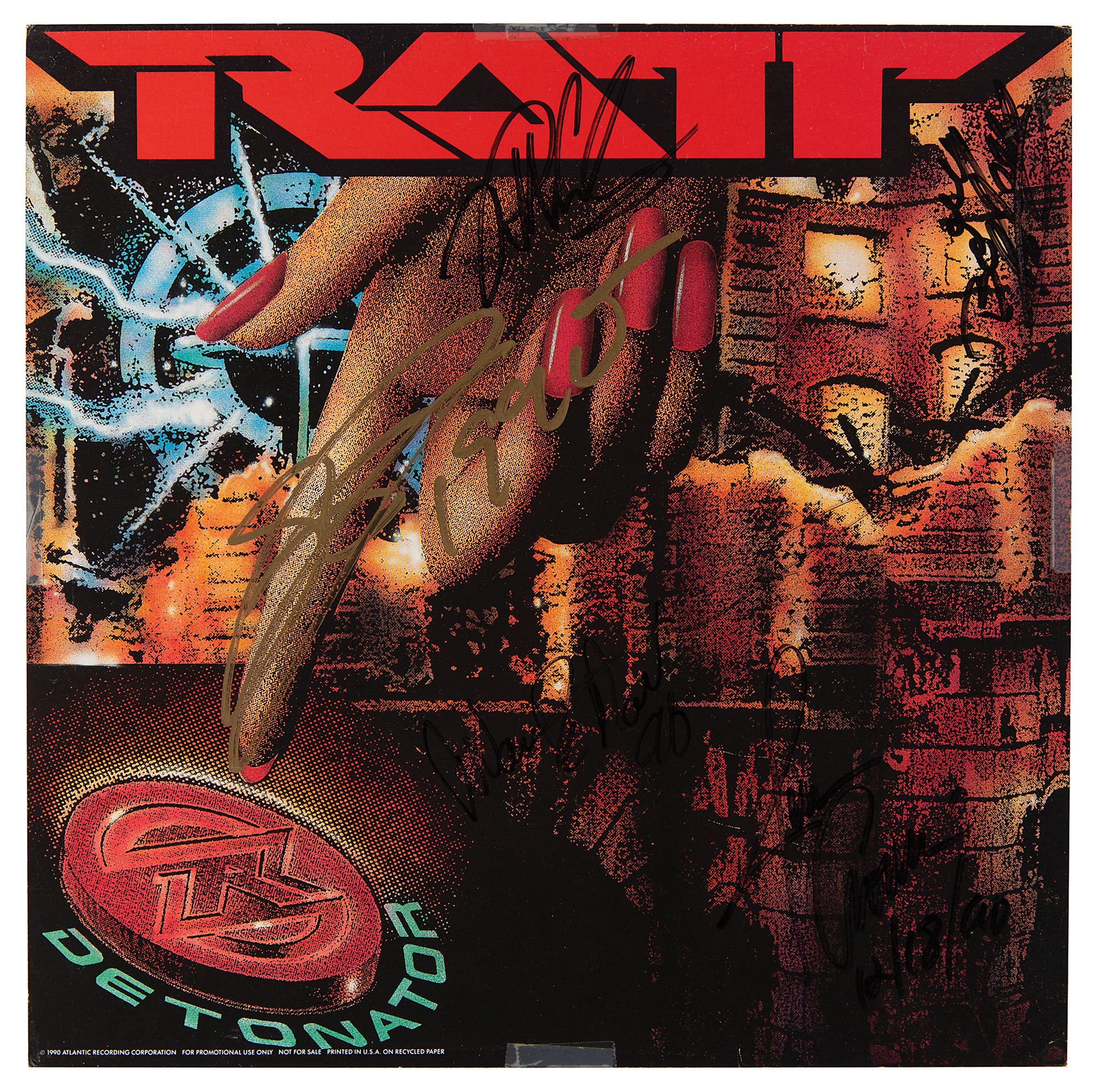 Ratt Signed Album Flat - Detonator | RR Auction
