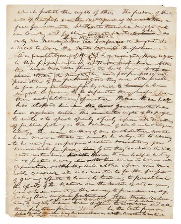 Lot #6 William Henry Harrison Handwritten Manuscript on Rights and Slavery - Image 1