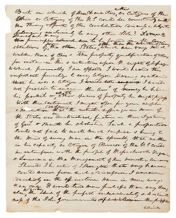 Lot #6 William Henry Harrison Handwritten Manuscript on Rights and Slavery - Image 3