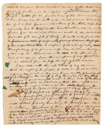 Lot #6 William Henry Harrison Handwritten Manuscript on Rights and Slavery - Image 4