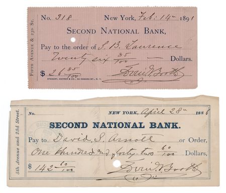 Lot #771 Edwin Booth (2) Signed Checks