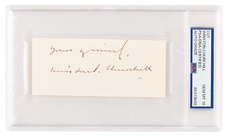 Lot #157 Winston Churchill Signature - PSA GEM MT