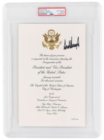 Lot #124 Donald Trump Signed 2017 Presidential