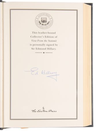 Lot #274 Edmund Hillary Signed Book - View from the Summit - Image 4