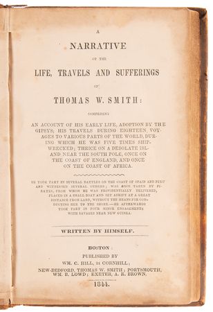 Lot #228 Antarctic Exploration: A Narrative of the Life, Travels and Sufferings of Thomas W. Smith (First Edition, 1844) Book - Image 2