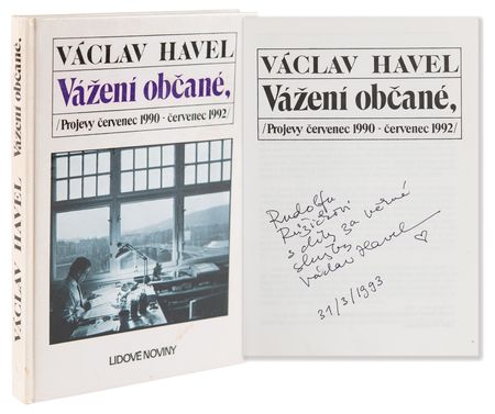 Lot #271 Vaclav Havel Signed Book - Dear Citizen: Speeches, July 1990?July 1992 - Image 1