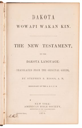 Lot #255 Dakota Language Bible: Wowapi Wakan Kin (1874) Book - Image 2