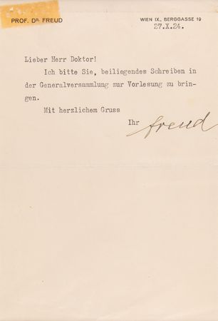 Lot #205 Sigmund Freud Typed Letter Signed - Image 3