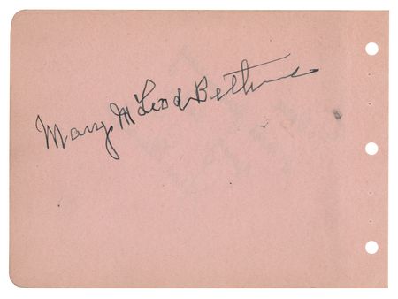 Lot #234 Mary McLeod Bethune Signature