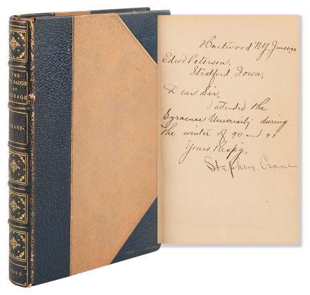 Lot #564 Stephen Crane Letter Signed in The Red