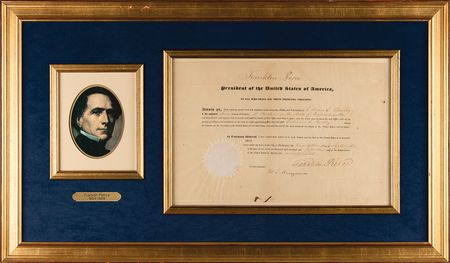 Lot #106 Franklin Pierce Document Signed as President - Image 1