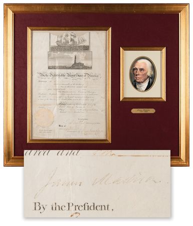 Lot #88 James Madison Document Signed as President - Image 1