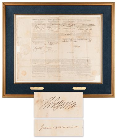 Lot #2 Thomas Jefferson and James Madison Signed Four-Language Ship's Passport - Image 1
