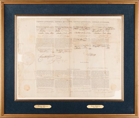 Lot #2 Thomas Jefferson and James Madison Signed Four-Language Ship's Passport - Image 2