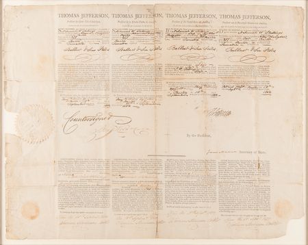 Lot #2 Thomas Jefferson and James Madison Signed Four-Language Ship's Passport - Image 3