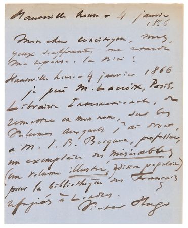 Lot #570 Victor Hugo Autograph Letter Signed